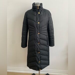 Anne Klein Black Puffer Coat with Gold Accents